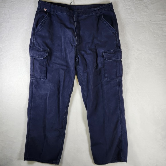 Carhartt FRB240 Cargo‎ Pants Navy Blue 42x32 Flame Resistant Workwear Utility